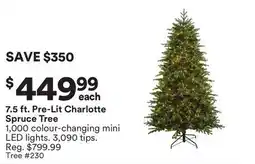 Michaels 7.5 ft. Pre-Lit Charlotte Spruce Tree offer