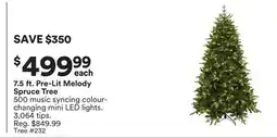 Michaels 7.5 ft. Pre-Lit Melody Spruce Tree offer