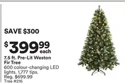 Michaels 7.5 ft. Pre-Lit Weston Fir Tree offer