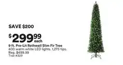 Michaels 9 ft. Pre-Lit rothwell Slim Fir Tree offer