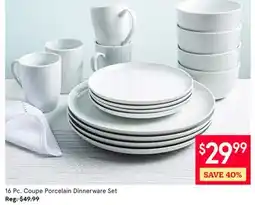 Kitchen Stuff Plus 16 Pc. Coupe Porcelain Dinnerware Set offer