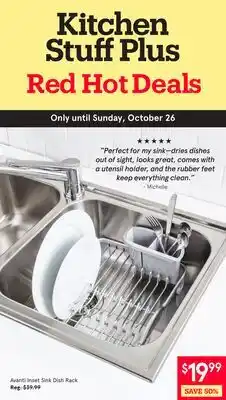 Kitchen Stuff Plus Avanti Inset Sink Dish Rack offer