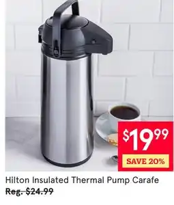 Kitchen Stuff Plus Hilton Insulated Thermal Pump Carafe offer