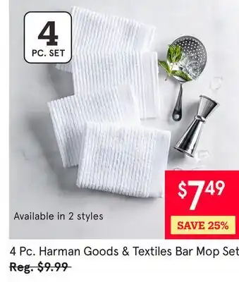 Kitchen Stuff Plus 4 Pc. Harman Goods & Textiles Bar Mop Set offer