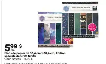 Michaels Blocs de papier de 30,4 cm x 30,4 cm, Édition spéciale de Craft Smith offer