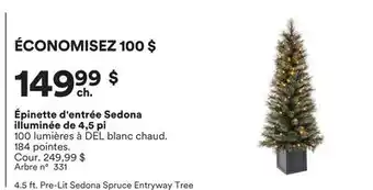 Michaels Épinette d'entrée Sedona illuminée de 4,5 pi offer