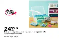 Michaels Boîtes de rangement pour photos à 16 compartiments d'Ordonnez simplement offer
