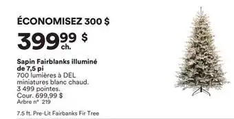 Michaels Sapin Fairblanks illuminé de 7,5 pi offer