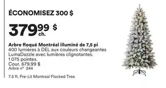 Michaels Arbre floqué Montréal illuminé de 7,5 pi offer