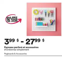 Michaels Panneau perforé et accessoires d'Ordonnez simplement offer