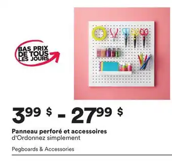 Michaels Panneau perforé et accessoires d'Ordonnez simplement offer