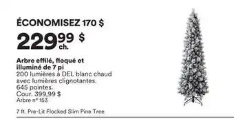 Michaels Arbre effilé, floqué et illuminé de 7 pi offer