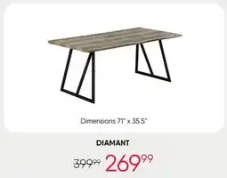 Meubles RD Diamant - Rectangular Dining Table 71 offer