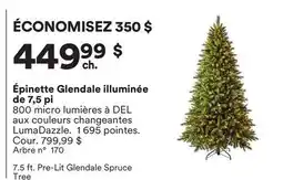 Michaels Épinette Glendale illuminée de 7,5 pi offer