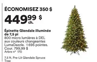 Michaels Épinette Glendale illuminée de 7,5 pi offer