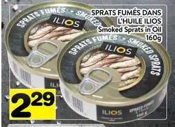 Supermarché PA SPRATS FUMÉS DANS L'HUILE ILIOS | Smoked Sprats in Oil offer