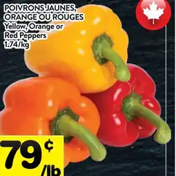 Supermarché PA POIVRONS JAUNES, ORANGE OU ROUGES | Yellow, Orange or Red Peppers offer