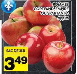 Supermarché PA POMMES CORTLAND, EMPIRE OU SPARTAN PA Apples offer
