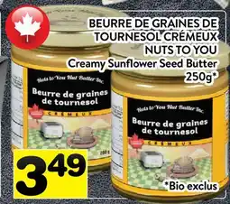 Supermarché PA BEURRE DE GRAINES DE TOURNESOL CRÉMEUX NUTS TO YOU | Creamy Sunflower Seed Butter offer