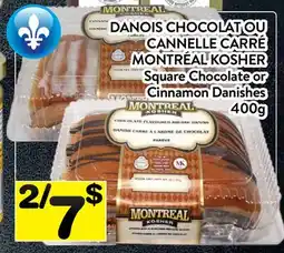 Supermarché PA DANOIS CHOCOLAT OU CANNELLE CARRÉ MONTRÉAL KOSHER | Square Chocolate or Cinnamon Danishes offer
