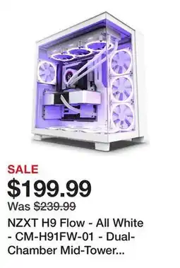 Newegg NZXT H9 Flow - All White - CM-H91FW-01 - Dual-Chamber Mid-Tower Airflow Case offer