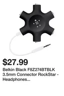 Newegg Belkin Black F8Z274BTBLK 3.5mm Connector RockStar - Headphones Splitter offer