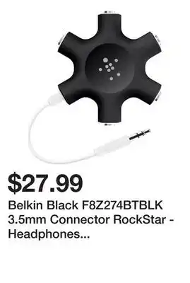 Newegg Belkin Black F8Z274BTBLK 3.5mm Connector RockStar - Headphones Splitter offer