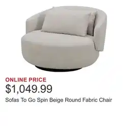 Costco Sofas To Go Spin Beige Round Fabric Chair offer