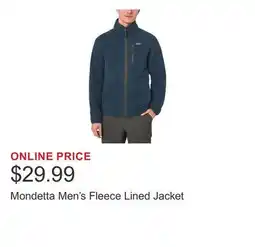 Costco Mondetta Men's Fleece Lined Jacket offer