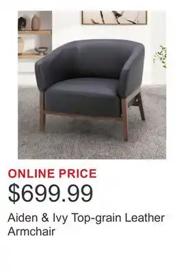 Costco Aiden & Ivy Top-grain Leather Armchair offer