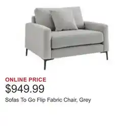 Costco Sofas To Go Flip Fabric Chair, Grey offer