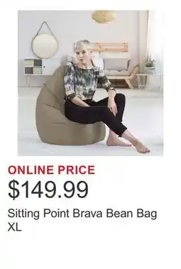 Costco Sitting Point Brava Bean Bag XL offer