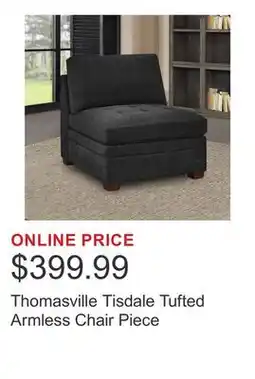 Costco Thomasville Tisdale Tufted Armless Chair Piece offer
