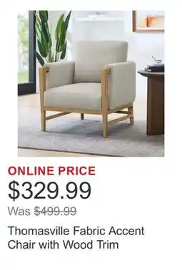 Costco Thomasville Fabric Accent Chair with Wood Trim offer