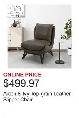 Costco Aiden & Ivy Top-grain Leather Slipper Chair offer