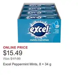 Costco Excel Peppermint Mints, 8 × 34 g offer