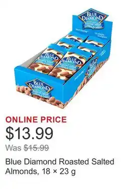 Costco Blue Diamond Roasted Salted Almonds, 18 × 23 g offer