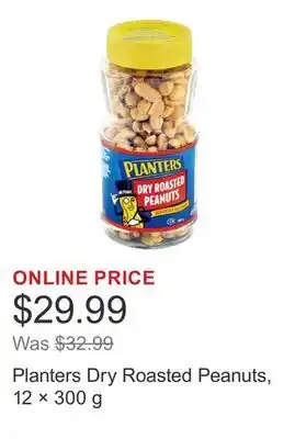 Costco Planters Dry Roasted Peanuts, 12 × 300 g offer