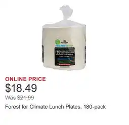Costco Forest for Climate Lunch Plates, 180-pack offer