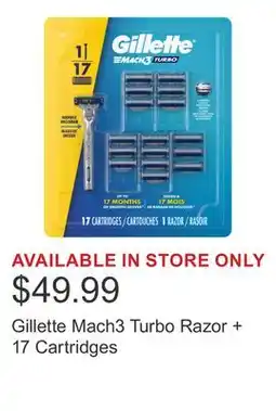 Costco Gillette Mach3 Turbo Razor + 17 Cartridges offer