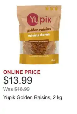 Costco Yupik Golden Raisins, 2 kg offer