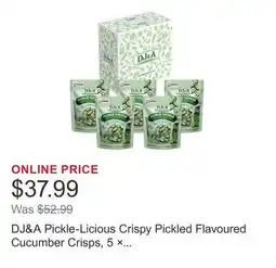 Costco DJ&A Pickle-Licious Crispy Pickled Flavoured Cucumber Crisps, 5 × 150 g offer