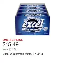 Costco Excel Winterfresh Mints, 8 × 34 g offer