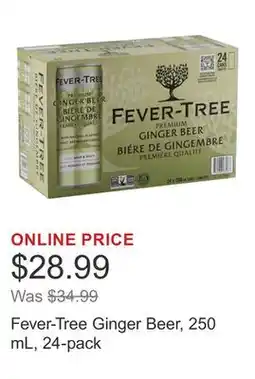 Costco Fever-Tree Ginger Beer, 250 mL, 24-pack offer