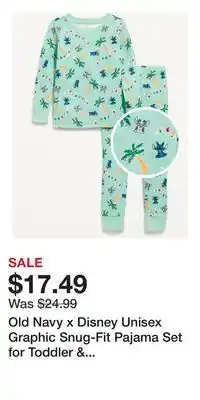 Old Navy Old Navy x Disney Unisex Graphic Snug-Fit Pajama Set for Toddler & Baby offer
