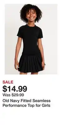 Old Navy Old Navy Fitted Seamless Performance Top for Girls offer
