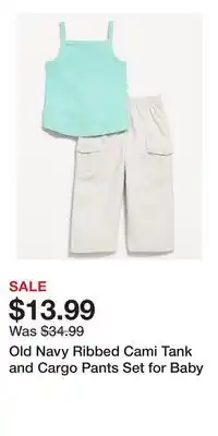 Old Navy Old Navy Ribbed Cami Tank and Cargo Pants Set for Baby offer