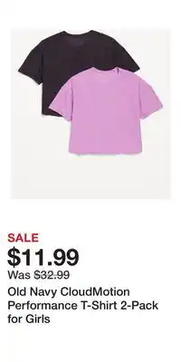 Old Navy Old Navy CloudMotion Performance T-Shirt 2-Pack for Girls offer