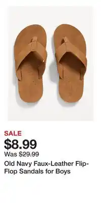 Old Navy Old Navy Faux-Leather Flip-Flop Sandals for Boys offer