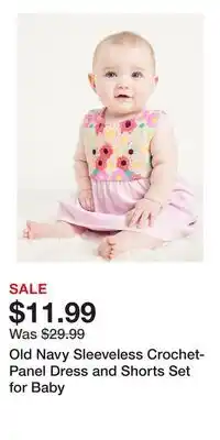 Old Navy Old Navy Sleeveless Crochet-Panel Dress and Shorts Set for Baby offer